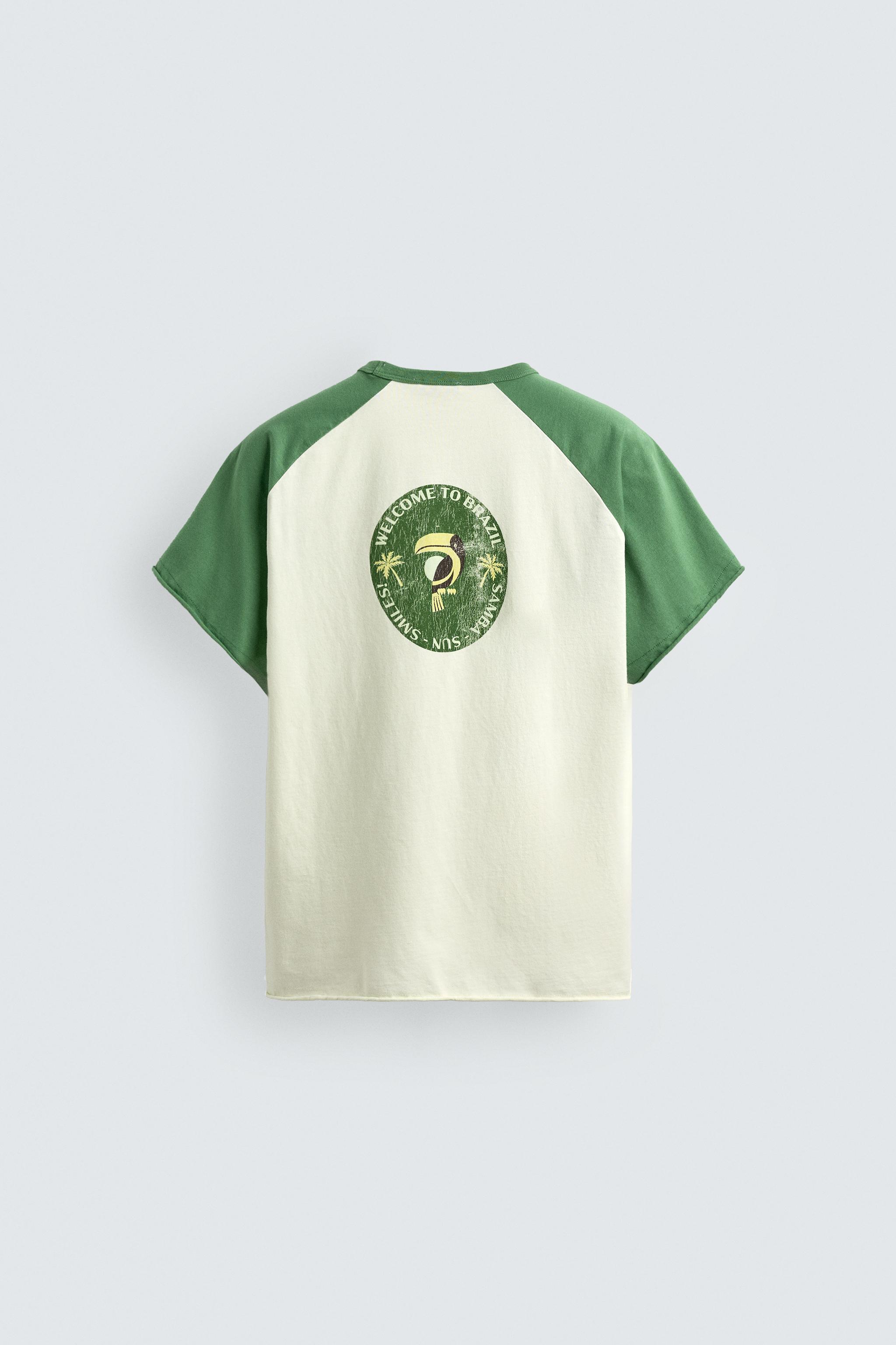 T-SHIRT COLOR BLOCK IMPRIMÉ BRÉSIL